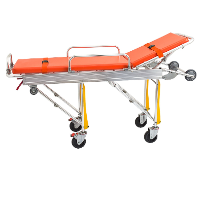 Ambulance stretcher automatic loading, orange coloured