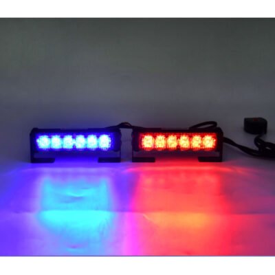 Grill Light for Ambulance, Fire Truck and Emergency Vehicle, Pair of Red and Blue Color Lights 14cm