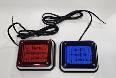 Strobe light red blue color flashing side wall light small size 12-24v DC.